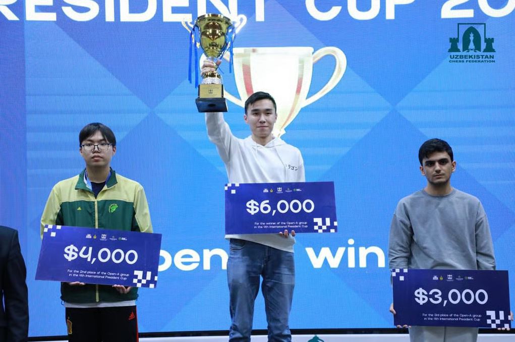 Абильмансур Абдильхаир победил на турнире по шахматам в Ташкенте и выиграл 6000$
